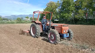 fresatura Preparazione terreno per semina con SAME Corsaro 70 e Fresa Breviglieri B 14 205 ( 1982)