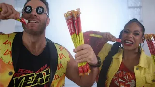 LA Knight and Bianca Belair snap into a Slim Jim!