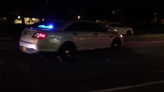 NYPD CRUISER TAKING UP FROM EXPLOSION ON WEST 23RD STREET IN CHELSEA, MANHATTAN IN NEW YORK CITY.