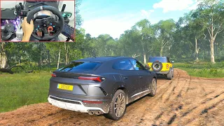 Lamborghini Urus & Ford Bronco Raptor | OFFROAD CONVOY | Forza Horizon 5 | Logitech g29 gameplay