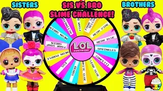 Sis VS Bro Spinning Wheel Slime Challenge Real Eggs Silly Ingredients Who's Slime Wins???