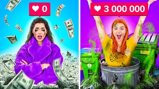 BEST HACKS HOW TO BECOME POPULAR || Rich UNPOPULAR VS Broke POPULAR by 123GO! CHALLENGE