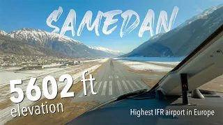 Samedan Airport Full Approach // Highest IFR airport in Europe // 4K