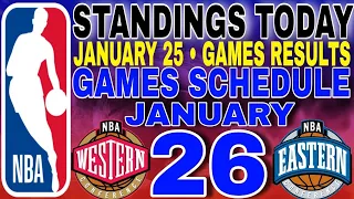 nba standings today January 25, 2024 | games results | games schedule January 26, 2024