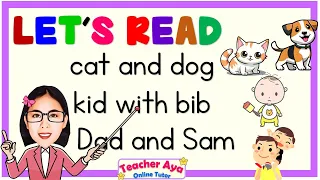 LET'S READ | CVC | PHRASES | Reading Lesson for Kids | Practice Reading | Teacher Aya Online Tutor