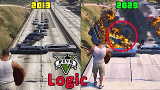 2013 vs 2023 GTA 5 Highway Logic | Evolution of Grand theft auto 5