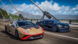 Forza Horizon 5 Drag Race: Bugatti Chiron vs Lambo Huracan STO Supercharged!