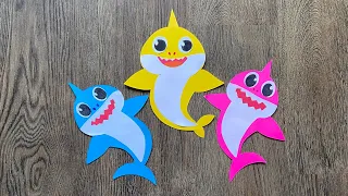 Baby Shark Paper Craft | shark With Paper | Baby Shark Birthday DIYs | Baby Shark Party Ideas