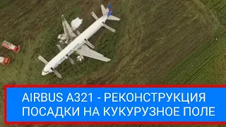 AIRBUS A321 - РЕКОНСТРУКЦИЯ ПОСАДКИ НА КУКУРУЗНОЕ ПОЛЕ