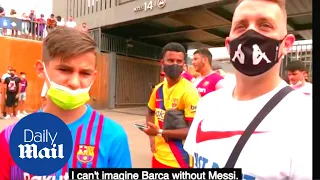 Heartbroken Barcelona fans react to seeing Lionel Messi for final time as a Barca player