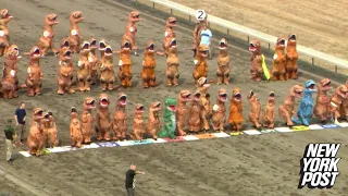 Dozens of kids take part in hilarious ‘World Championship’ T-REX race