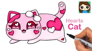 How to Draw Pink Hearts Cat 💕Aphmau Meemeows