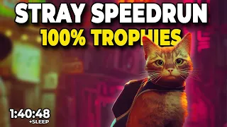 Stray 100% All Trophies Speedrun in 1:40:48 +Sleep