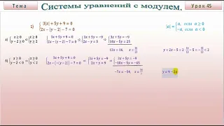 Системы уравнений с модулем