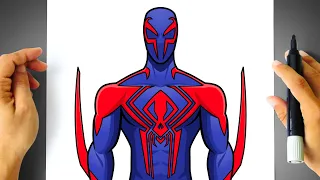 How to DRAW SPIDER MAN 2099 [ Spider-Man: Across the Spider-Verse ] - step by step tutorial