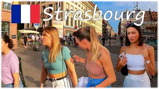 🇫🇷 Strasbourg France Evening Walking Tour 🏙 4K Walk ☀️ 🇫🇷 (Sunny Day)