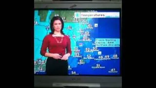 weather girl doesn't know she's on the air