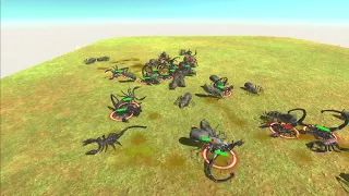 Animal Revolt Battle Simulator/// 25 Saber-Toothed Spider VS 25 Emperor Scorpion