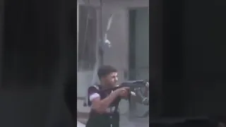 Syrian RAMBO Blasts PKM from the Hip in Street Fight