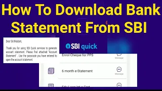 How To Download Bank Statement From #sbi | 6 Month E Statement SBI | Sbi Quick App | Bank Statement