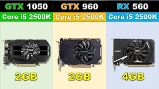 GTX 1050 vs GTX 960 vs RX 560 with Core i5 2500K 2020's Games Benchmarks