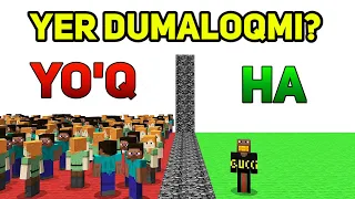 ENG G'ALATI SAVOLLAR YER DUMALOQMI? HA YOKI YO'Q? / Minecraft uzbek tilida