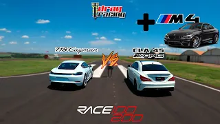 PORSCHE 718 CAYMAN VS CLA 45 AMG VS BMW M4 | DRAG RACE| TESTAMOS OS 3 STOCK!!!