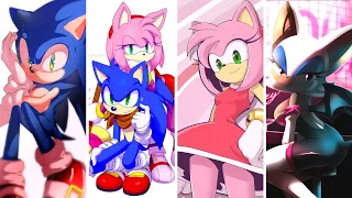 Sonic vs Sonic and Amy vs Amy Rose vs Rouge The Bat | Tiles Hop: EDM Rush!