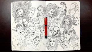 Sketchbook Techniques- Portraits in Ink from Imagination