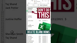 Delete Empty Rows with these Excel Shortcuts #shorts