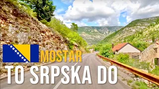 Driving in Bosnia and Herzegovina from Mostar to Stećci - Obradov Do in September 2023.