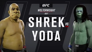 Shrek vs. Yoda (EA Sports UFC 2) - CPU vs. CPU - Crazy UFC 👊🤪