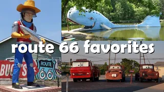 Seeing ROUTE 66 FAVORITES - Buck Atom's, Blue Whale, Rainbow Bridge, Steak n Shake, Old Bridges