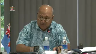 Fijian Foreign Affair Minister delivering statement after the MSG Leaders Retreat Meeting