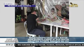 Reelectionists Davao City Mayor Sara Duterte-Carpio at Vice Mayor Sebastian Duterte, naghain ng COC