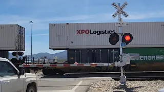 UP 2623 Intermodal Train Stops At Massingale Road Railroad Crossing, Part 1 Of Video, Marana, AZ