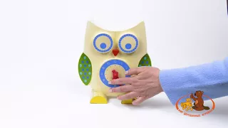 Деревянная игрушка для обучения Сова счеты-часы, МДИ Д391