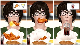 ASMR Mukbang Eating KFC Spicy Fried Chicken #asmr #shorts #asmreating