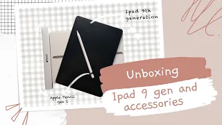 Unboxing 🍎 Aesthetic | Ipad 9th Gen Space Grey 64 GB and acc | Apple Pencil Gen 1 | First Vlog 🇮🇩