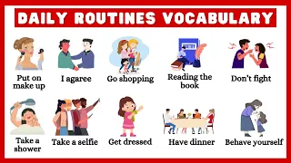 Vocabulary: 30+ Daily Routine vocabulary with sentences | Listening & Speaking skill | Learn English