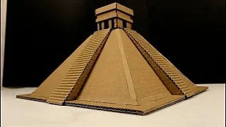 como hacer con cartón el Templo kukulkan (Chichén Itzá)