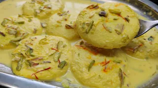Rasmalai Recipe |हलबाई जैसा दूध से | सिर्फ दूध और चीनी से बनाये बाजार जैसा स्पंजी एंड सॉफ्ट रसमलाई |