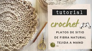 Tejido a CROCHET FACIL y en un rato - PLATO DE SITIO DE YUTE - tutorial