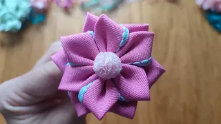 DIY Flower Hair Bow Clip Tutorial / Horquilla Flor Paso a Paso / Майстер-клас: бантик з квіткою