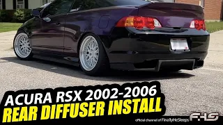 REAR DIFFUSER Install - 2002-2006 Acura RSX (Honda DC5) J's Racing JS Style Custom Install