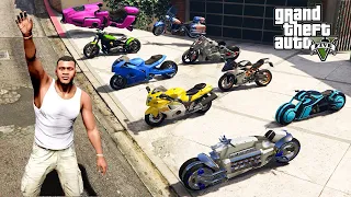 GTA 5 ✪ Stealing SUPER BIKES with Franklin ✪ (Real Life Cars #74)