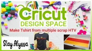 Tshirt with multiple color scrap HTV using Cricut Designspace