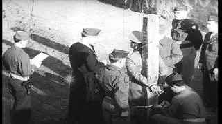 General Anton Dostler, a Nazi war criminal being executed by firing squad in Aver...HD Stock Footage