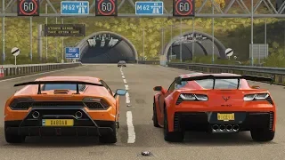 Forza Horizon 4 Drag Race - Lamborghini Huracan Performante vs Chevrolet Corvette ZR1