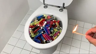 100 LIGHTER vs TOILET